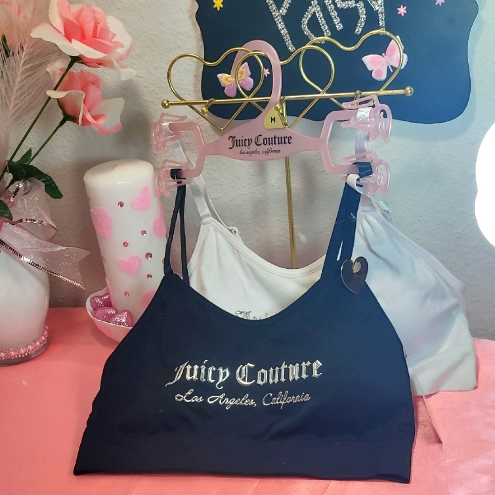 1955   Juicy Couture Women's Black and White Bralette Set  Medium Size